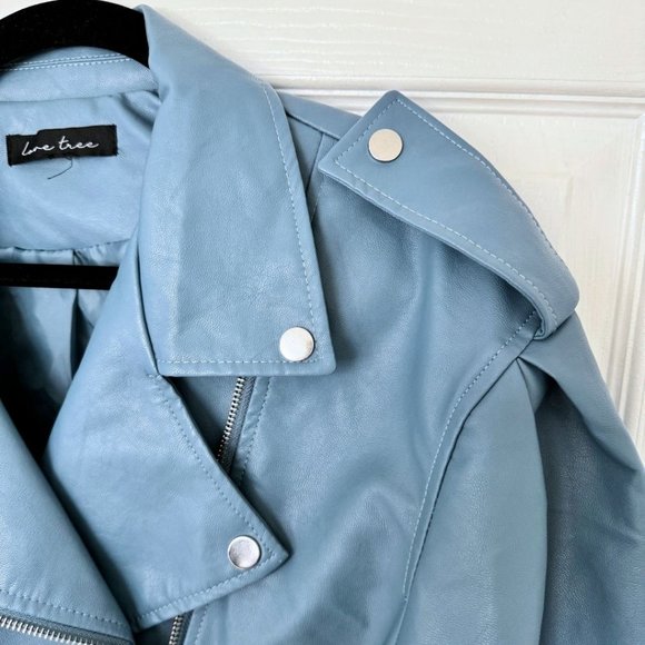 Blue Moto Jacket | Silver Hardware  | Light Spring Jacket | US L - Picture 4 of 6